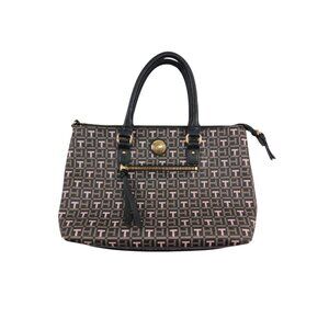 Tommy Hilfiger Monogram‎ Satchel Tote Bag – Brown/Black